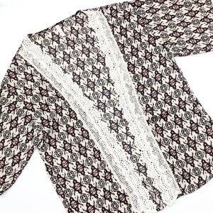 Xhilaration tribal print lace kimono cardigan